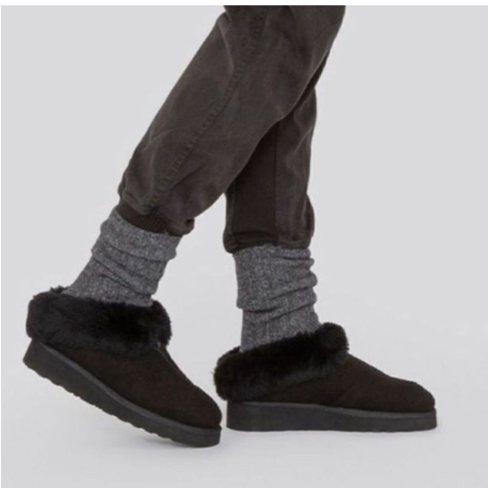 Grenson Wynter Slippers Black Shearling US 8 NEW